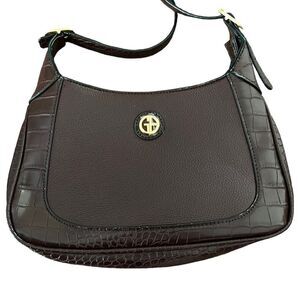 Giani Bernini CHOCOLATE BROWN Croc-Embossed Pebble Crossbody, Created for Macy's